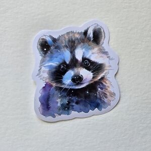 10/$10 Watercolor Raccoon Vinyl Sticker